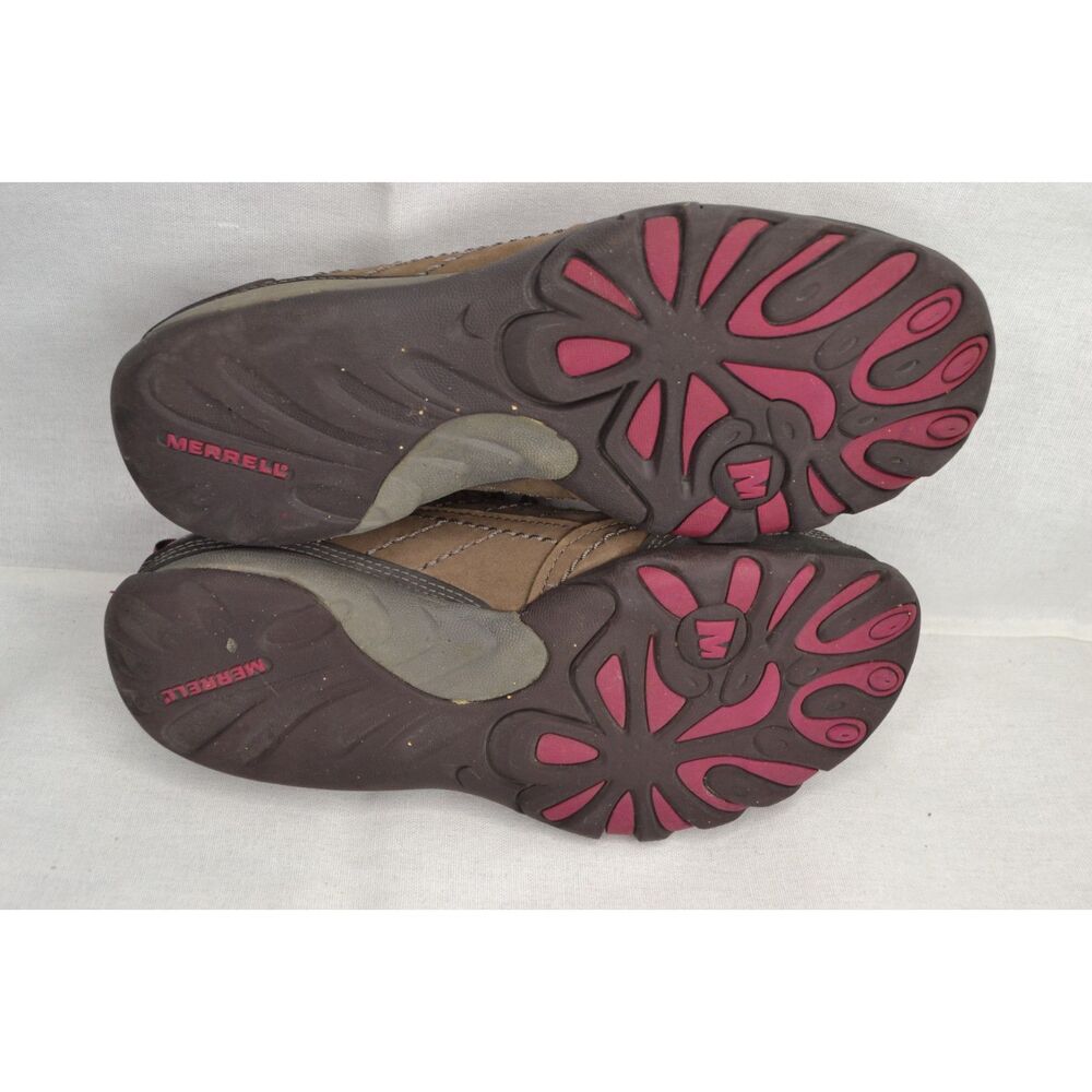 Merrell Women's 7.5 Brown Nubuck Leather Stone Lace Up Outdoor Shoes - Picture 10 of 10
